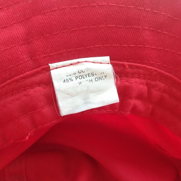 Vintage Blue Jays Bucket Hat Baseball Honda Spellout Red Cap Summer Beach - Picture 6 of 6